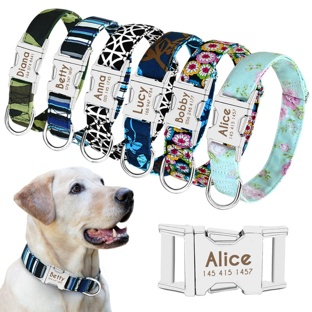 Personalized Buckle Nylon Dog Collar
