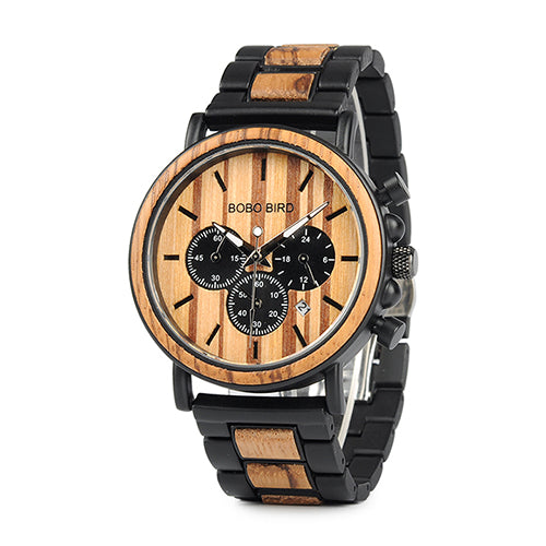 Luxury Stylish Wooden Watch Men Includes Wood Gift Box