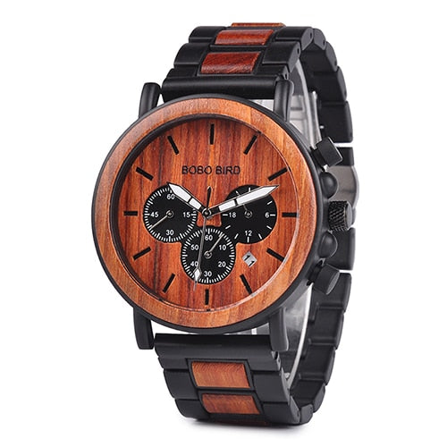Luxury Stylish Wooden Watch Men Includes Wood Gift Box