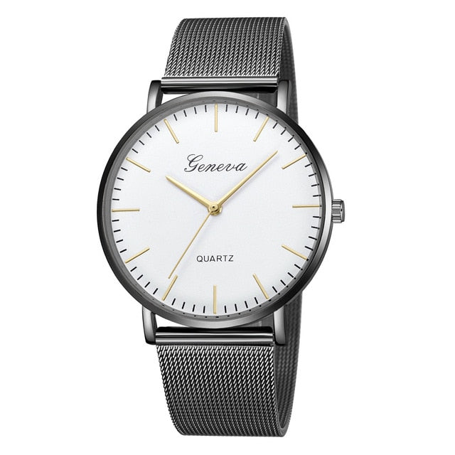Modern Fashion Black Quartz Watch Men Women