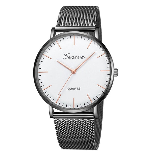 Modern Fashion Black Quartz Watch Men Women