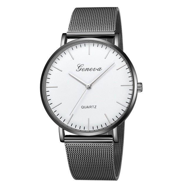 Modern Fashion Black Quartz Watch Men Women