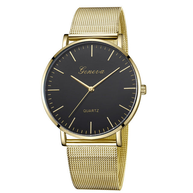 Modern Fashion Black Quartz Watch Men Women