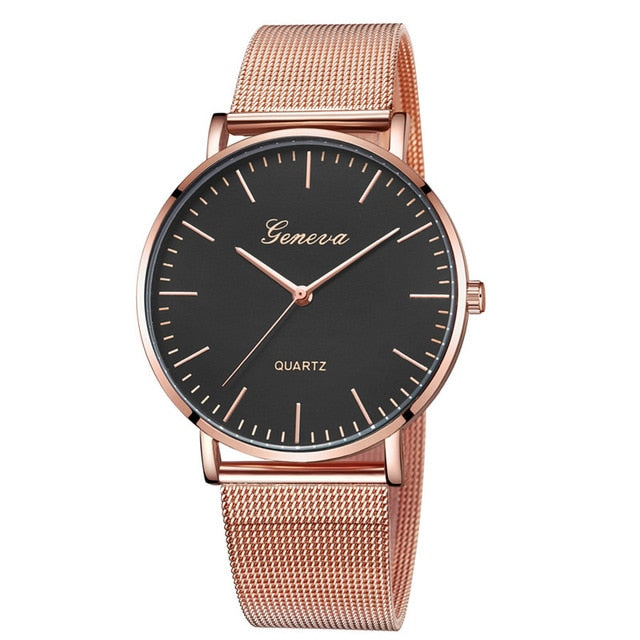 Modern Fashion Black Quartz Watch Men Women