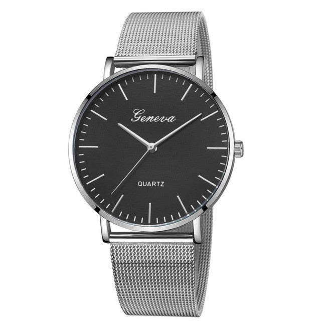 Modern Fashion Black Quartz Watch Men Women