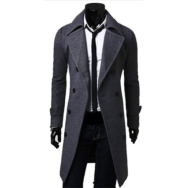 Gabardina en algodón fino para hombre color caqui talla  M-3XL