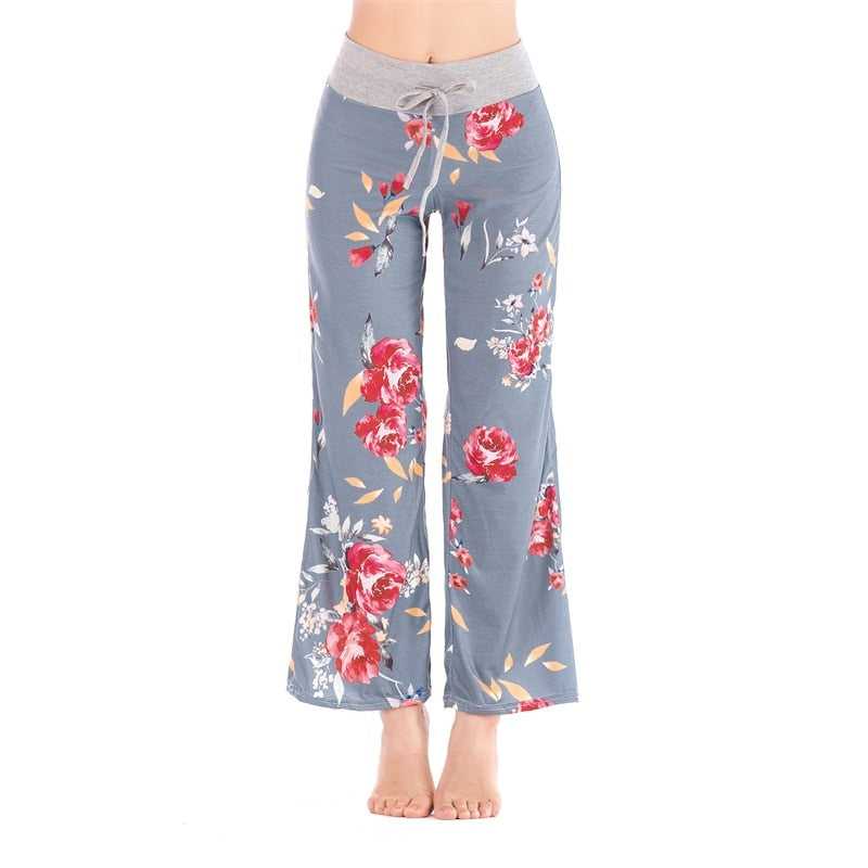 HOT Sale Wide Leg Pants Women Mid Waisted Fashion Printed Casual Loose Floral Trouser Spring Summer Big Plus Size Female Clothes