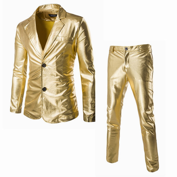 Pantalon y Chaqueta Dorada para Hombre Talla Plus